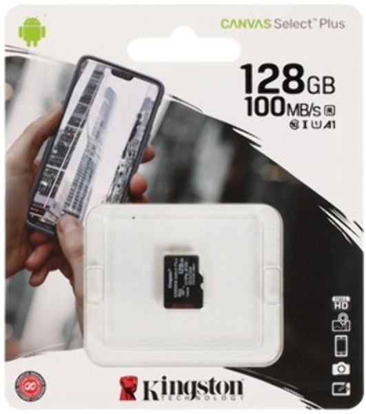Флеш карта microSDXC 128Gb Kingston SDCS3/128Gb Canvas Select Plus + adapter