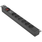 Блок розеток горизонтальный ExeGate ServerPro PDU-19H607 Al-6S-C14-SW-SPD1, 19', 1U, Алюминий, 6 Schuko, С14, выкл. с подсветкой, SPD1, черный, фото10