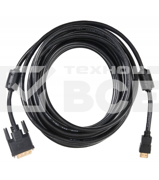 Кабель Buro HDMI-19M-DVI-D-10m 24M/19M 10м позол/ферритовые кольца