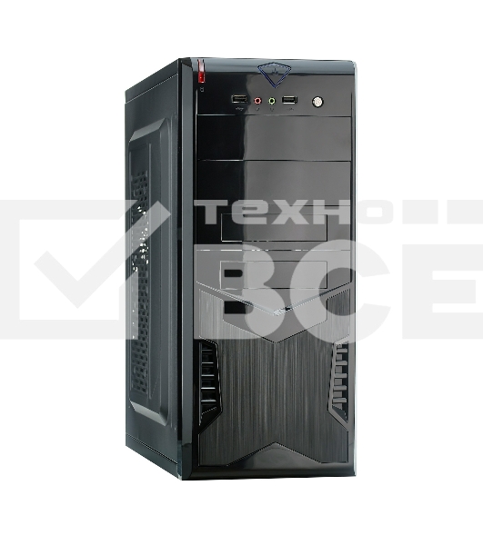 Компьютерный корпус Miditower Exegate CP-604 Black, ATX, <без БП>, 2*USB, Audio