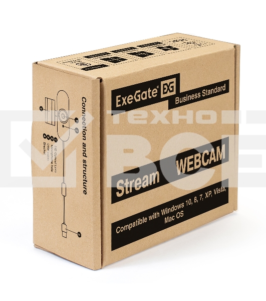 Веб-камера ExeGate EX287383RUS Stream HD 4000 4K UHD T-Tripod (матрица 1/3