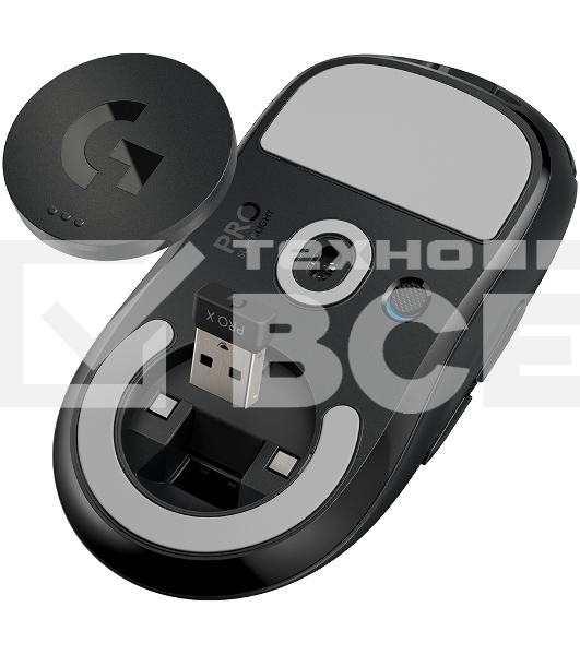 Мышь беспроводная Logitech G PRO X SUPERLIGHT черный, 25600 dpi, радиоканал, USB, кнопки - 5