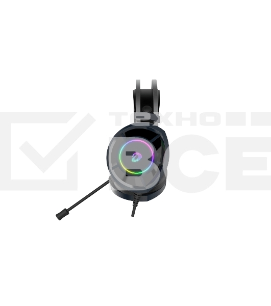 Гарнитура игровая проводная EH469 Black (черный), подсветка RGB, подключение USB, кабель 2.4м