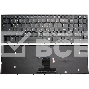 Клавиатура для ноутбука Sony Vaio VPC-EB черная с черной рамкой