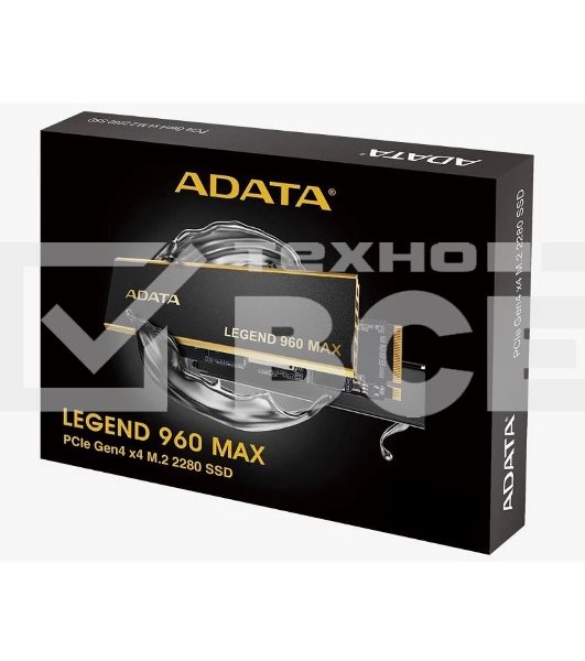 Накопитель SSD ADATA LEGEND 960 MAX, 4Tb, M.2 2280, PCIe 4.0 x4, NVMe, R/W 7400/6800, с радиатором