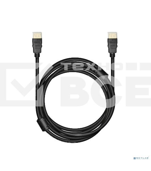 Кабель Bion HDMI v2.1, 19M/19M, 3D, 8K UHD, экран, ферритовые кольца, 3м, черный BXP-HDMI21-030