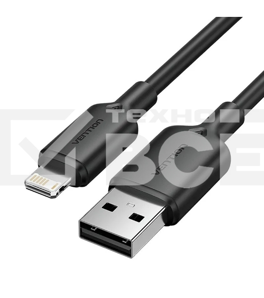 Кабель Vention USB 2.0 AM/Lightning 8M для iPad/iPhone 2.4A Черный