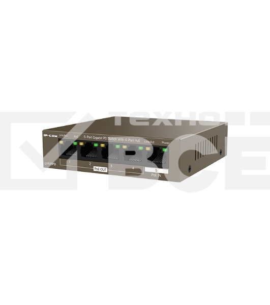 Коммутатор TENDA G1105PD (IP-COM) (5 портов Ethernet 10/100/1000 Мбит/сек, 4xPoE IEEE 802.3af 15.4W (max 30W)) (G1105PD)