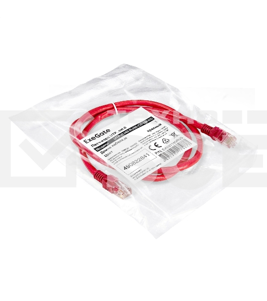 Патч-корд ExeGate UTP-RJ45-RJ45-C6-1M-RD, UTP, cat.6, 1м, красный