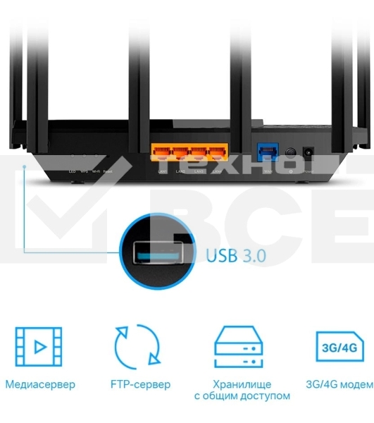 Маршрутизатор TP-Link Archer AX72 AX5400 Dual-Band Wi-Fi 6 Router