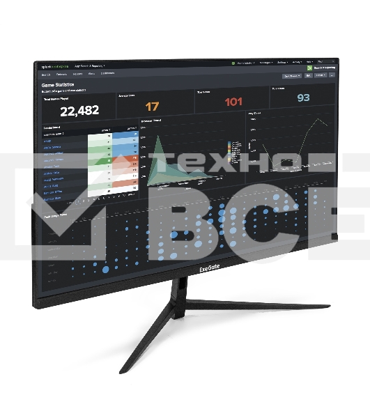 Монитор 27' ExeGate SuperView EH2707A IPS 1920x1080, 100 Гц, 5 мс, 16:9, 250 кд/м², HDMI 2.0, DP, VGA, 3.5 мм, FreeSync, черный