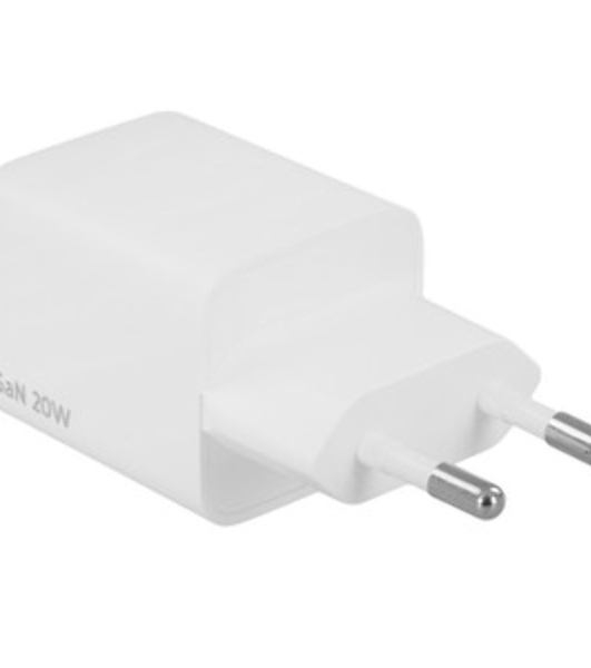 Зарядное устройство Cablexpert MP3A-PC-61, 20Вт GaN, 3А, QC4.0/PD, 1xUSB, 1xType-C, белый, пакет