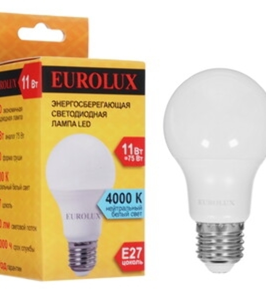 Лампа светодиодная EUROLUX LL-E-A60-11W-230-4K-E27 груша