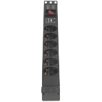 Блок розеток горизонтальный ExeGate ServerPro PDU-19H607 Al-6S-C14-SW-SPD1, 19', 1U, Алюминий, 6 Schuko, С14, выкл. с подсветкой, SPD1, черный, фото9