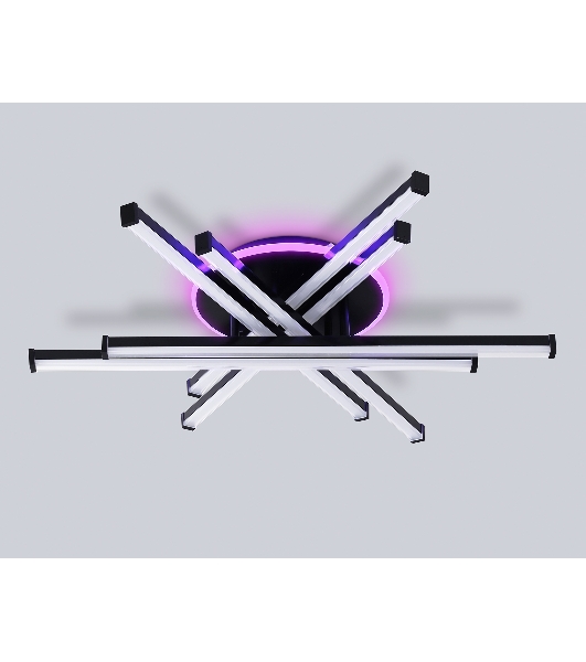 Потолочный светодиодный светильник Ambrella light FL6272 BK черный 76W 3000K-6400K+RGB 700*615*135 (ПДУ ИК)