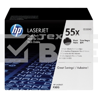 Картридж лазерный набор из 2 шт HP LaserJet CE255XD черный для LJ P3015(2 х 12500стр)