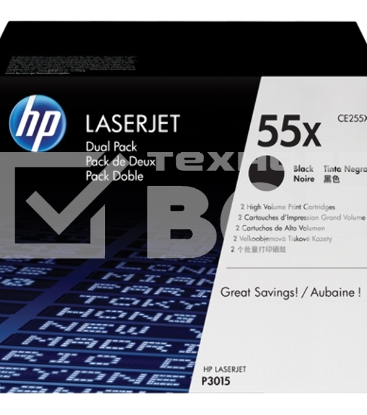 Картридж лазерный набор из 2 шт HP LaserJet CE255XD черный для LJ P3015(2 х 12500стр)