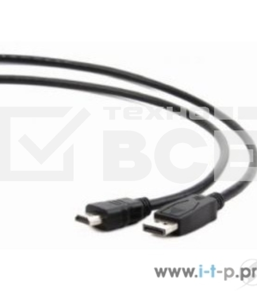 Кабель CablexpertDisplayPort->HDMI, 10м, 20M/19M, черный, экран, пакет
