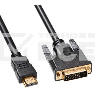 Кабель Buro HDMI-19M-DVI-D-3m 24M/19M 3м позолоченные контакты ферритовые кольца