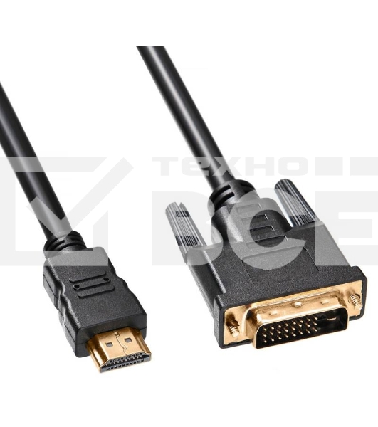 Кабель Buro HDMI-19M-DVI-D-3m 24M/19M 3м позолоченные контакты ферритовые кольца