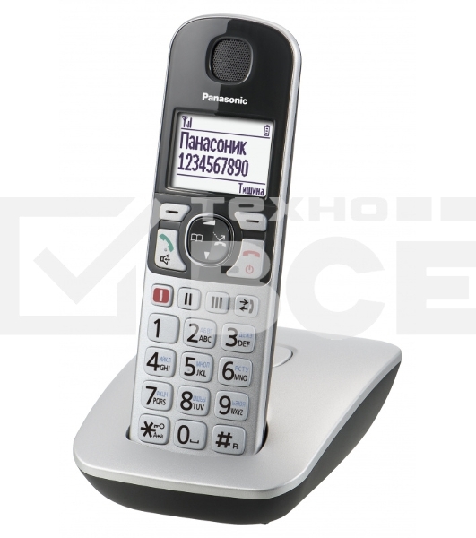 Телефон беспроводной (DECT) Panasonic KX-TGE510RUS, серебристый
