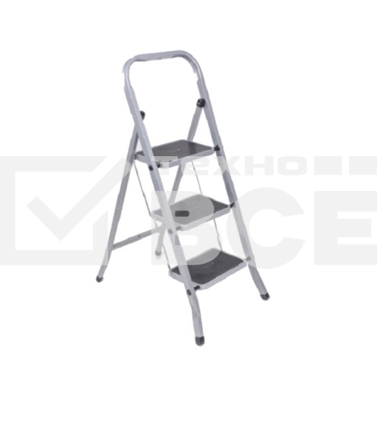 Стремянка стальная КЛАСС ПЛЮС, 3 ШИРОКИЕ СТУПЕНИ 20х30 см, верхняя площадка 69 см, до 120 кг, 123303
