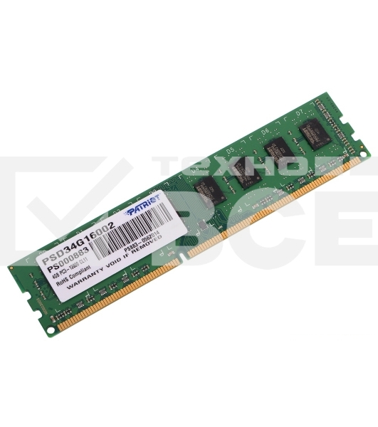 Оперативная память Patriot, DDR3, 4GB (1x4 GB), 1600 MHz, CL11