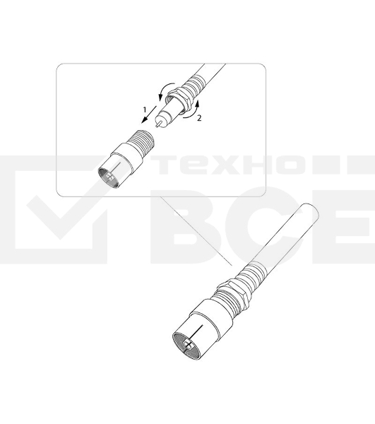 Переходник антенный, (гнездо F - гнездо F), бочка, (1шт.) Rexant