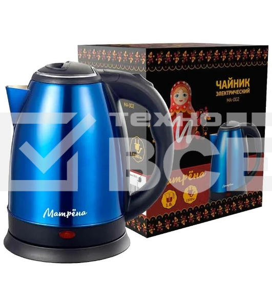 Чайник Матрена MA-002 электрический (1,8 л) стальной синий