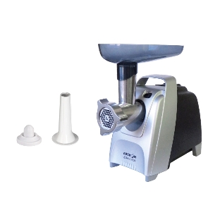 Мясорубка электрическая Аксион М61.01 черный/серебристый, 2000 Вт, 4.0 кг/мин, реверс, защита от перегрузки, насадки - 4