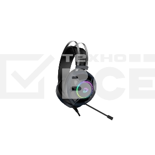 Гарнитура игровая проводная EH469 Black (черный), подсветка RGB, подключение USB, кабель 2.4м