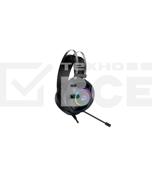 Гарнитура игровая проводная EH469 Black (черный), подсветка RGB, подключение USB, кабель 2.4м