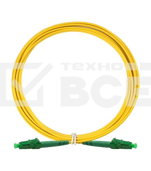 Патч-корд волоконно-оптический ExeGate FC-S-9-LC/APC-LC/APC-3M-LSZH (Шнур ВО SM 9/125 (OS2/G.652.D), LC/APC-LC/APC, Simplex, LSZH, 3м)