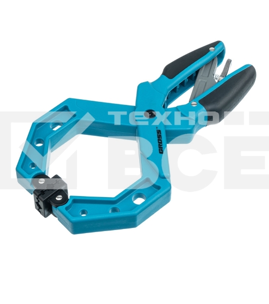 Струбцина Gross 20805 клещеобразная пластиковый корпус храповый механизм жесткой фиксации 4''/100м