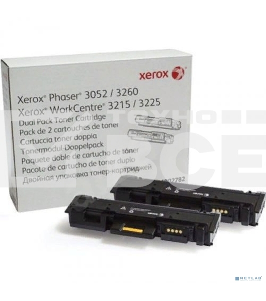 Картридж лазерный XEROX 106R02782 черный, 6000 стр. (упаковка 2шт х 3000 стр.), для Phaser 3052/3260/WC 3215/25 (channels)