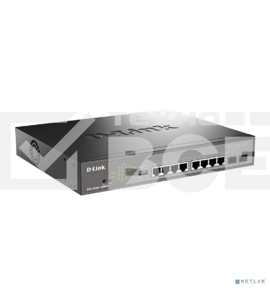 Сетевой коммутатор Smart L2 Surveillance Switch 8х1000Base-T PoE 802.3bt 90W, 2x1000Base-X SFP, PoE Budget 242W, Long-range PoE up to 250m