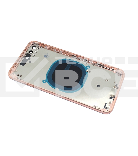 Задняя крышка (корпус) в сборе с рамкой для Apple iPhone 8 Plus розовая (Rose Gold)