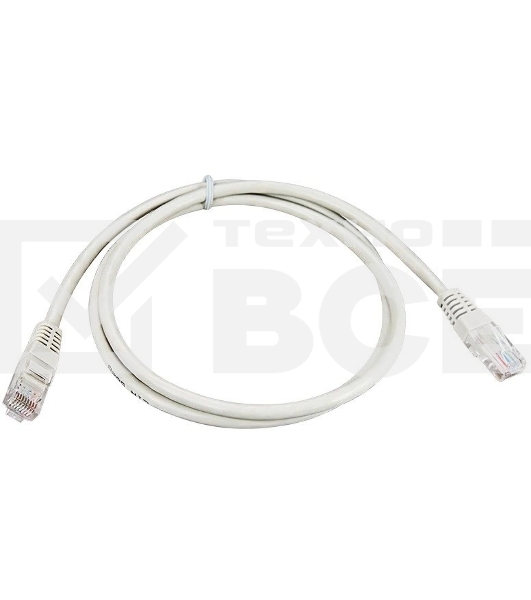 Пaтч-корд U/UTP Rexant, категория 5e, RJ45-RJ45, неэкранированный, PVC серый, 1м