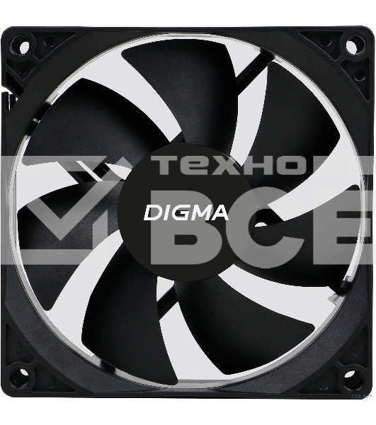 Вентилятор для корпуса Digma DFAN-90 черный, 90 мм, 1800 об/мин, 23 дБ, 3 pin