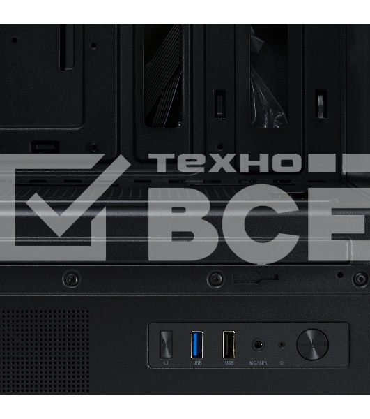 Компьютерный корпус без блока питания HSPD F510, Panoramic Mid Tower, черный, TG, 0.5 SPCC, no fans ATX, mATX, mITX 180/280/160мм 1x2.5', 1x3.5', 7xPCI 1xUSB-A 3.0, 1xUSB-A 1.0 356x218x467мм