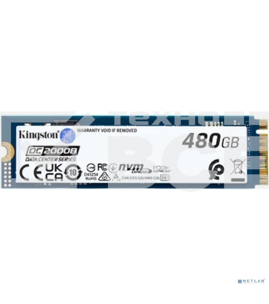 Накопитель SSD Kingston DC2000B, 480GB, PCIe 4.0 x4, M.2 2280, R/W 7000/800