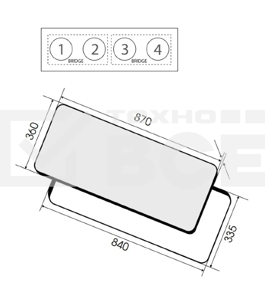 Индукционная варочная панель Elica, 87см, две Bridge zone, сенсорное управление, 9 уровней мощности, Booster, индикатор остаточного тепла, распознование посуды, пауза, подогрев, таймер, черный
