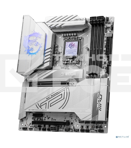 Материнская плата MSI MPG Z890 EDGE TI WIFI, LGA 1851, Intel Z890, 4xDDR5, 4xSATA, 5xM.2, 1xPCIe 5.0 x16, 1xPCIe 4.0 x4, 1xPCIe x1, 1xHDMI, 1x5Gb LAN, 1xUSB-A 2.0, 4xUSB-A 3.2 Gen 1, 4xUSB-A 3.2 Gen 2, 1xUSB-C 3.2 Gen 2, 2xUSB-C Tb4, 2x3.5 мм, 7.1, ATX