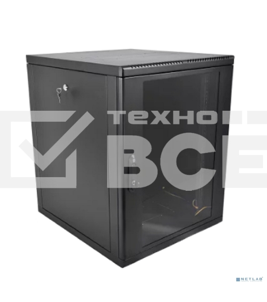 Шкаф коммутационный ЦМО (ШРН-М-15.500-9005) настенный 15U 600x520 мм пер. дв. стекл. 130 кг черный 456 мм 24.66 кг 180 град. 745 мм