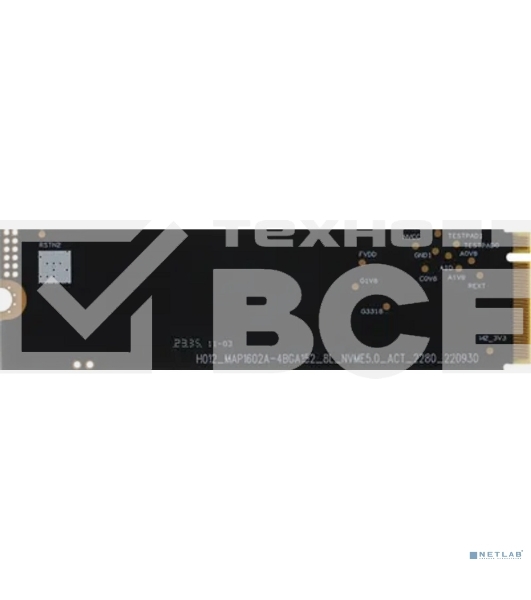 Накопитель SSD AMD Radeon R3MP40512G8, 512Gb, PCIe 4.0 x4, M.2 2280, NVMe, R/W 6300/3000