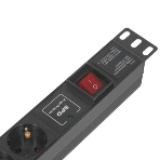 Блок розеток горизонтальный ExeGate ServerPro PDU-19H607 Al-6S-C14-SW-SPD1, 19', 1U, Алюминий, 6 Schuko, С14, выкл. с подсветкой, SPD1, черный, фото8
