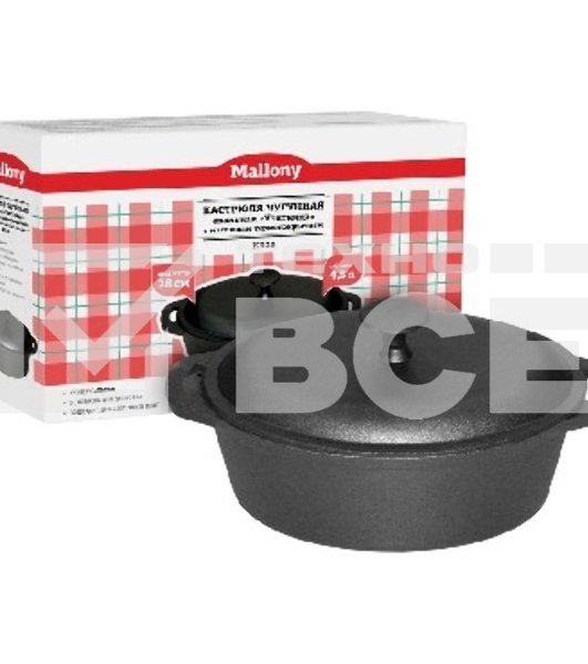 Кастрюля чугунная овальная MALLONY KВ28 