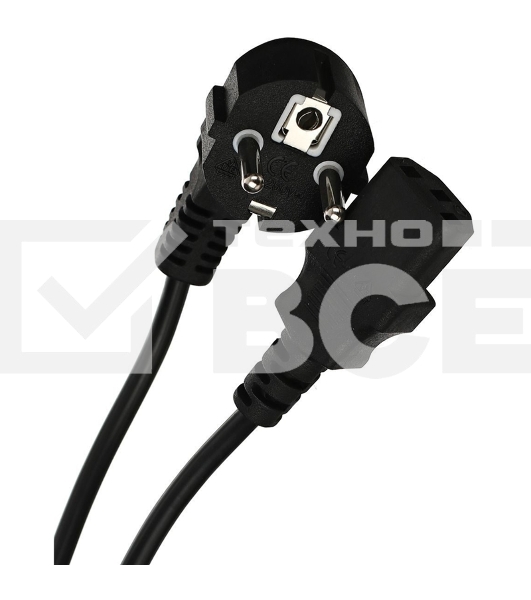 Кабель компьютер-розетка 220V (EURO) <VDE> 3G*0,5mm2 VCOM {CE021-CU} 1.8 метра