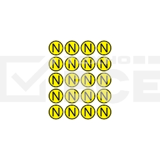 Наклейка знак электробезопасности «N» d - 20 мм REXANT (20шт на листе)