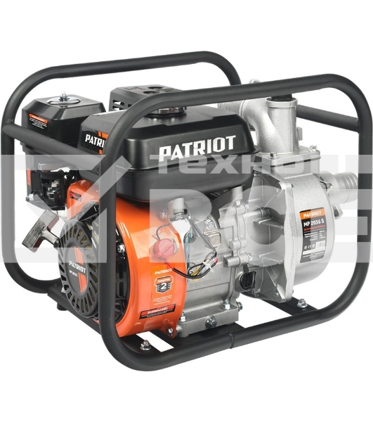 Мотопомпа PATRIOT MP 2036 S [335101420] {Двиг. 4-т, АИ-92, 163сс, 5.5 л.с., самовсас., макс.производит. 36 м?/ч (600 л/м), макс.глуб.всас. 8 м., макс.нап.30 м., диам.патруб.2